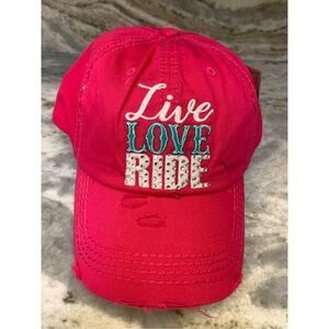 Pink Baseball Cap with Live Live Ride Monogrammed #girl